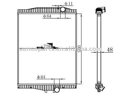 Volvo FH12'92 34HB/38HB D12 Radiator