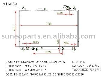 Toyota RAV4 2.4L (L4)2002-2003 Radiator 916053