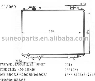 Ford Ranger Radiator 918069