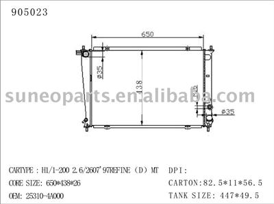 Hyundai Starex Radiator 905023