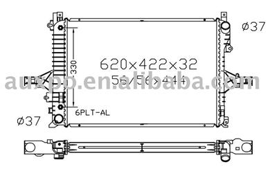 car radiator(suitable for: C70/S60/S80/V70/S70/XC70 98- DPI#:2805 AT)