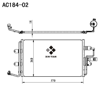 cooling system(AC184-02) parallel flow condenser