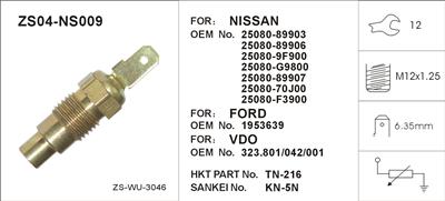 ZHONGSHEN AUTO PARTS---WATER TEMPERATURE SENDING UNIT(ZS04-NS009)