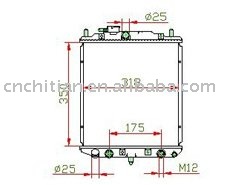 350*318*16 radiator for DAIHATSU