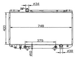 PA400*758*16/26 radiator for TOYOTA
