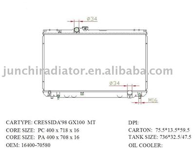 car radiator OEM: 16400-70580