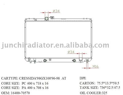 radiator OEM: 16400-70570