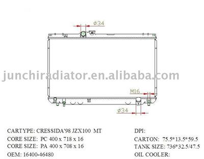radiator OEM: 16400-46480