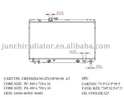 car radiator OEM: 16400-46500/46490