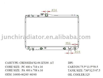 radiator OEM: 16400-46240/46340