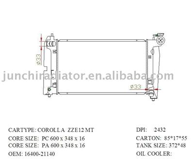 radiator OEM: 16400-21140