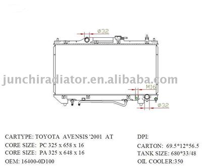 radiator OEM: 16400-0D100