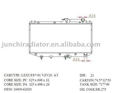 radiator OEM: 16400-62020