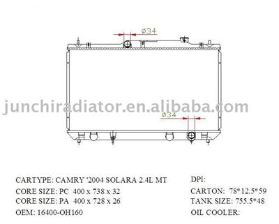 radiator OEM: 16400-OH160
