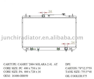 radiator OEM: 16400-OH050