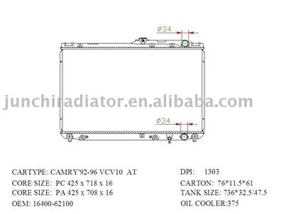 radiator OEM: 16400-62100