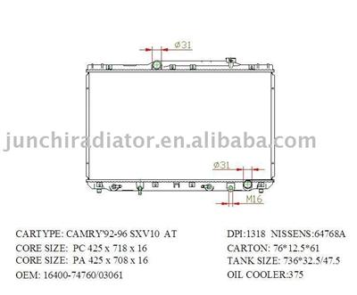 radiator OEM: 16400-74760/03061