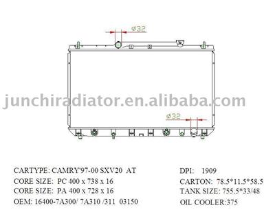 radiator OEM: 16400-7A300/7A310/311 03150