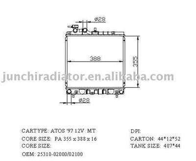 car radiator OEM No:25310-02000/02100