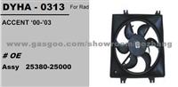 2003 HYUNDAI ACCENT RADIATOR FAN OEM : 25380-25000