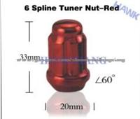 Wheel Nuts6 Spline Tuner Nut-Red