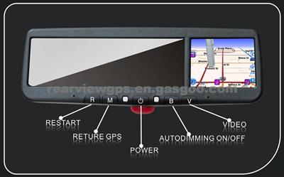 3.5 Inch Gps Rearview Mirror With Inbuilt Battery For Fast Hotstart GPS OM-035RA For Mazda M3