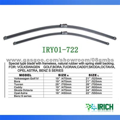 Special Type Frameless Wiper Blade, IRY01-722