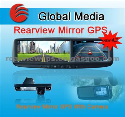 4.3 Inch Rearview Mirror GPS With Bluetooth And Supports Car Camera And Parking Sensor CM-043RA For Volkwagen Passat Bora Jetta Polo Skoda Santana