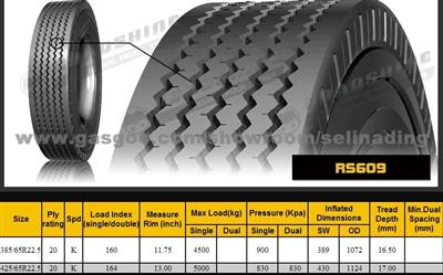 Roadshine 385/65R22.5 Truck Tires