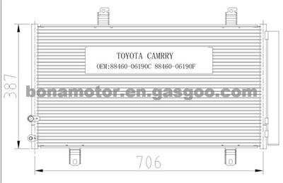 Condenser TOYOTA CAMRRY 88460-06190C 88460-06190F