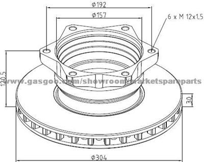 Mercedes Benz Brake Disc 6684230012 For Disc Brakes Bus And Truck