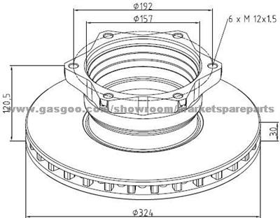 Mercedes Benz Brake Disc 6684230112 For Disc Brakes Bus And Truck