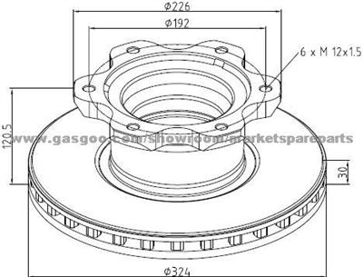 Mercedes Benz Brake Disc 6684230512 For Disc Brakes Bus And Truck