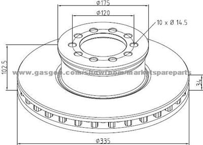 Mercedes Benz Brake Discs 9704210612 For Disc Brakes Bus And Truck