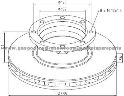 Mercedes Benz Brake Discs 9704230512 For Disc Brakes Bus And Truck