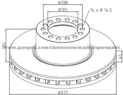 Mercedes Benz Brake Discs 9754210112 For Disc Brakes Bus And Truck