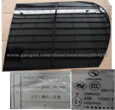 Invisible Left Rear Glass For KINGLONG YUTONG HIGER GOLDEN DRAGON Buses