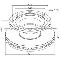 Bergische - Achsen Brake Discs 0308834010 For Disc Brakes Bus And Truck