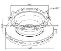 Volvo Brake Discs 4079000300 For Disc Brakes Bus And Truck