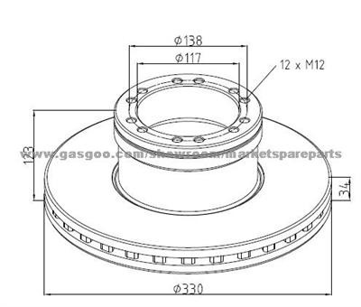 Daf Brake Discs 1400163 For Disc Brakes Bus And Truck