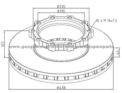 Bergische - Achsen Brake Discs 3112965 For Disc Brakes Bus And Truck