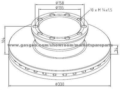 Man Brake Discs 81508030026 For Disc Brakes Bus And Truck