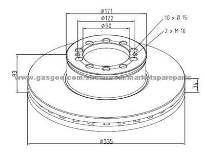 MAN Brake Discs 81508030042 For Disc Brakes Bus And Truck