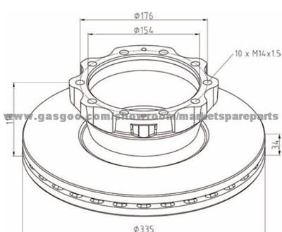 MAN Brake Discs 81508030063 For Disc Brakes Bus And Truck