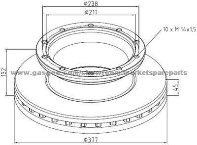 Mercedes Benz Brake Discs 6754210012 For Disc Brakes Bus And Truck