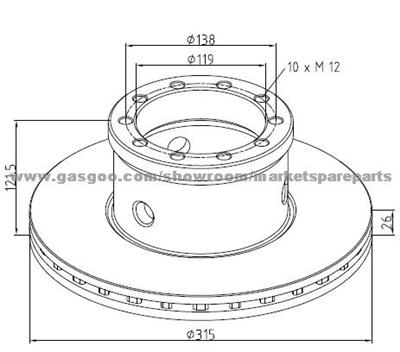 Daf Brake Disc PAK5513 For Disc Brakes Bus And Truck