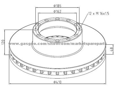 Neoplan Brake Disc 080162100 For Disc Brakes Bus And Truck