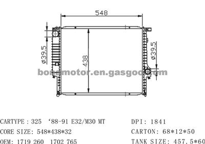 Radiator BMW 1719260 1702765