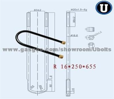 Grade10.9 U Bolt And Nuts 20*92*220(L)