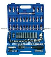 62-Piece 3/8-Inch Standard And Metric Socket And Bit Socket Wrench Set